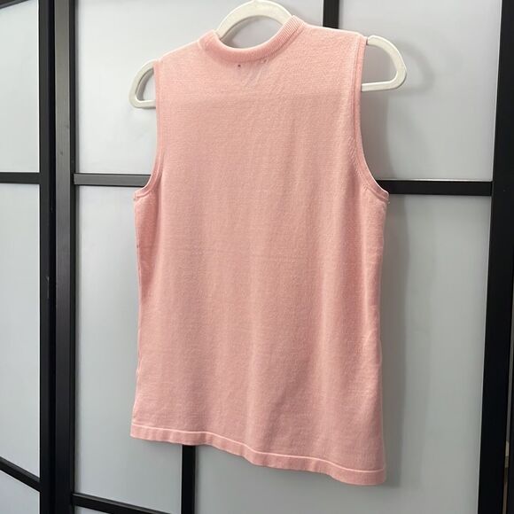 [M] Laura Petite Petal Sofest Petal Pink Sweater Vest Preppy y2k Clueless Style - Picture 4 of 8